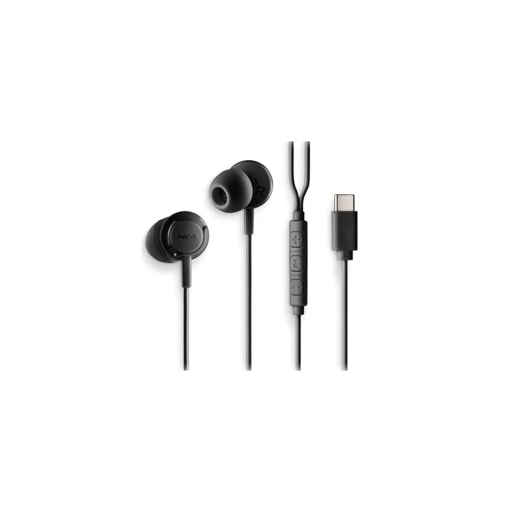 Auriculares NGS Cross Step com Microfone USB Tipo-C Preto