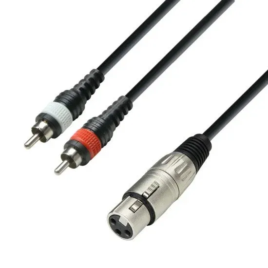 Adam Hall CABO AUDIO 3m 2x RCA Macho / XLR Fêmea 3 STAR YFCC 0300
