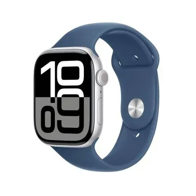 Apple Watch Series 10 GPS + Cellular 42mm Alumínio Prateado c/ Bracelete Desportiva Azul denim M/L