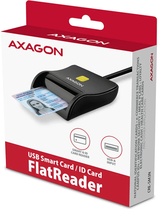 Leitor cartão cidadão Flat AXAGON CRE-SM3N USB 2.0