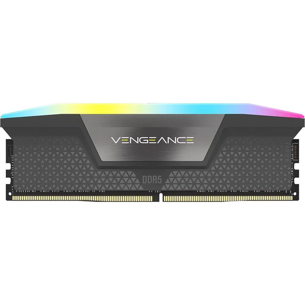Memória RAM UDIMM Corsair Vengeance RGB 16GB (1x16GB) DDR5-6000MHz (AMD Expo/Intel XMP) CL36 (36-44-44-96) 1.35V Cinzenta