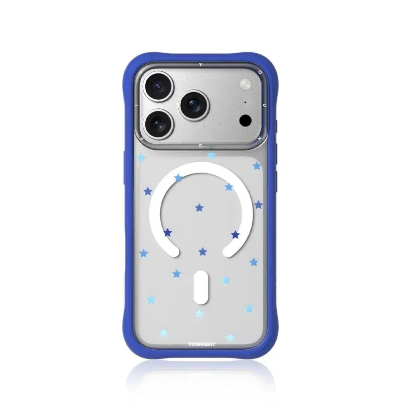 Funda para telemóvel Youngkit CH Star Dot Transparente Magnética Silicone Azul para iPhone 17 Pro