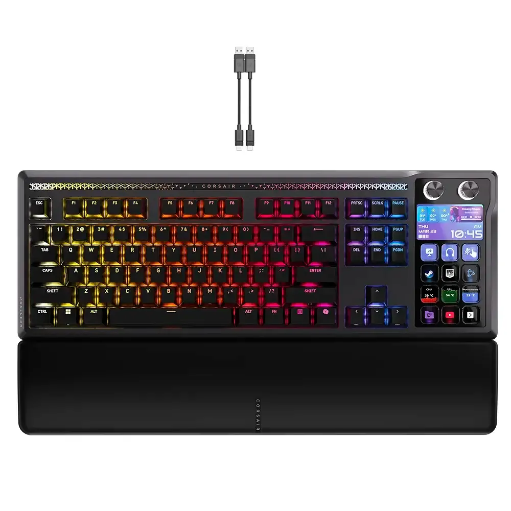 Teclado Mecânico Corsair Galleon 100 SD Stream Deck-Integrated RGB US Switches MLX Pulse Preto