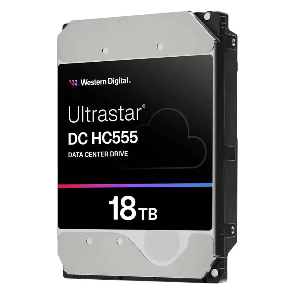 Disco Rígido 3.5 Western Digital WD Ultrastar HC555 18TB 7200RPM 512MB Cache 269MB/s CMR Helium SE SATA III 6Gb/s