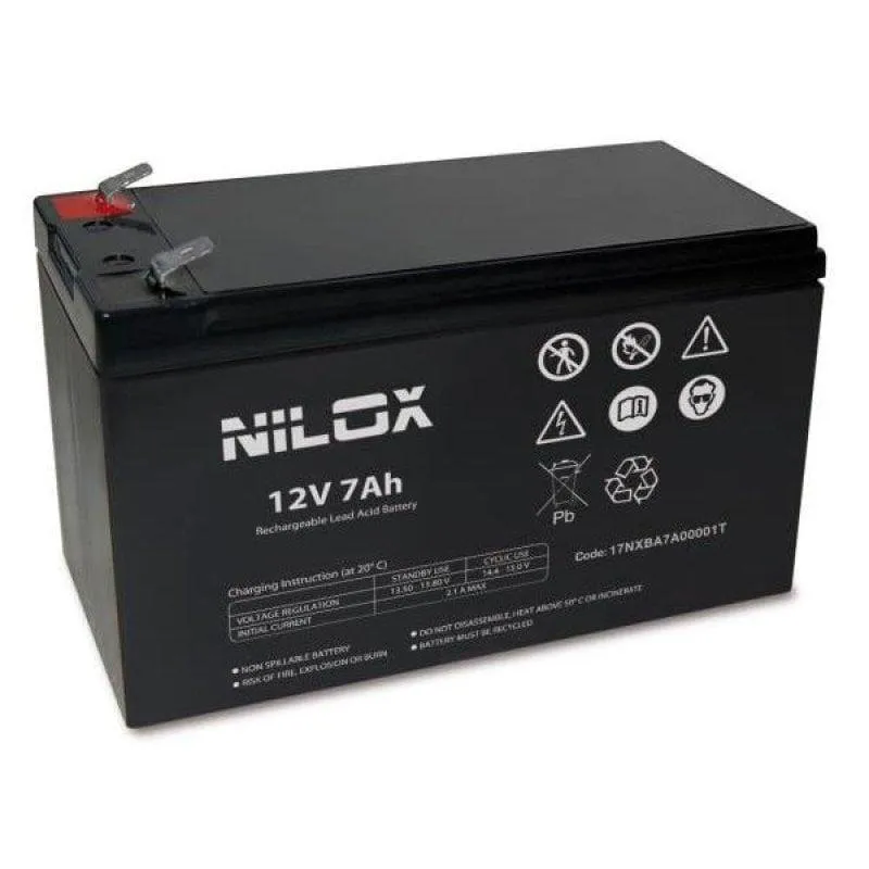 Sai Nilox 7Ah 12V Bateria para SAI/UPS Carga Rápida 6-8h