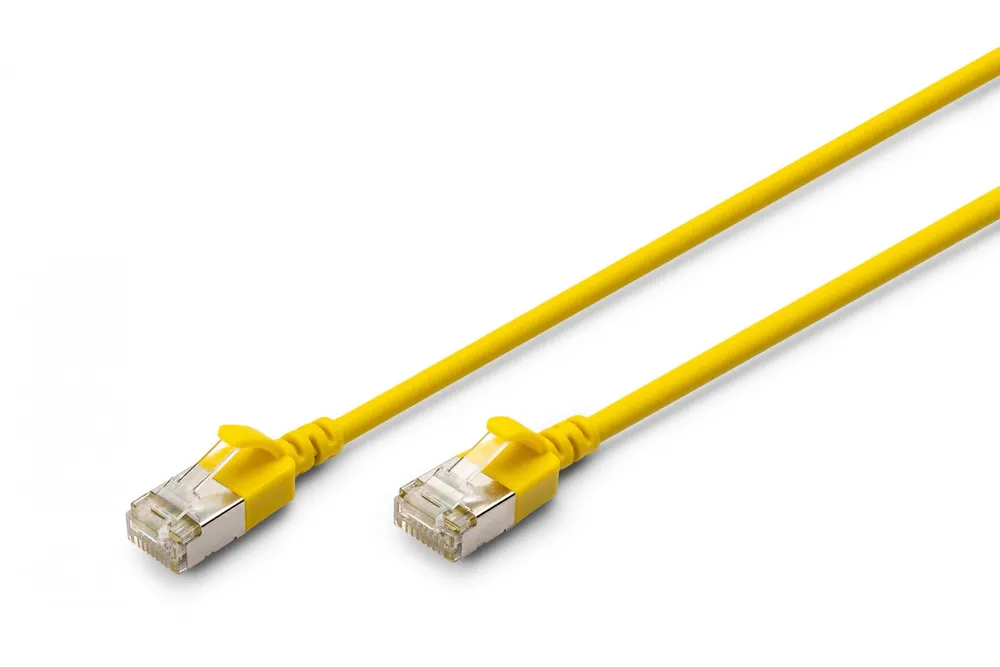 Cabo de patch slim RJ45-RJ45, Cat. 6A, F/FTP, AWG DK-1632-A-015S-Y