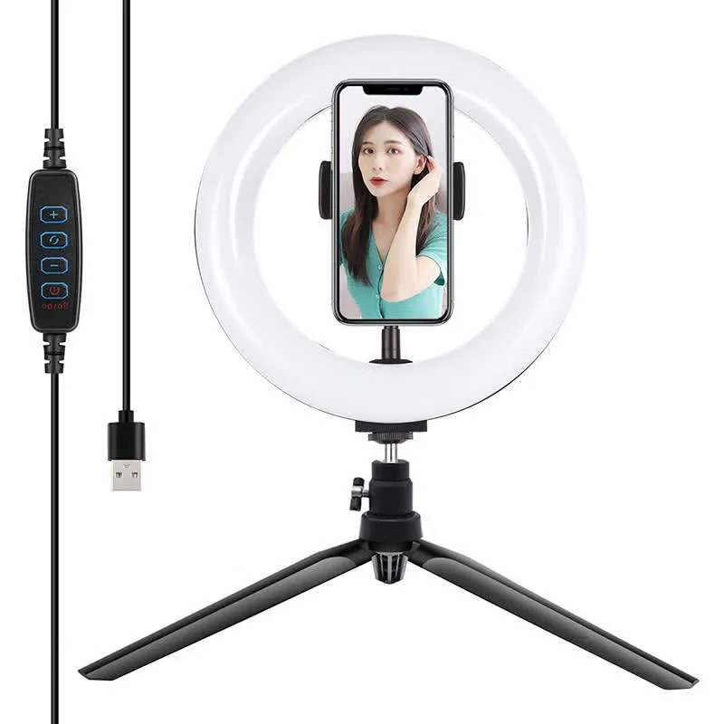 Puluz Suporte de tripé com anel LED para vlogging PKT3073B 20 cm