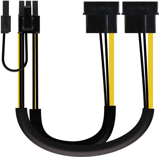 Cabo Placa Gráfica Nanocable 2x 5.25"M > PCI-E (Molex 6/2Pinos) M 20 CM