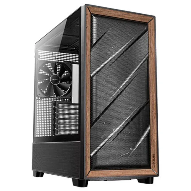 Caixa de Computador Caixa PC Antec Flux Midi Tower Negra Madera ATX ITX micro ATX