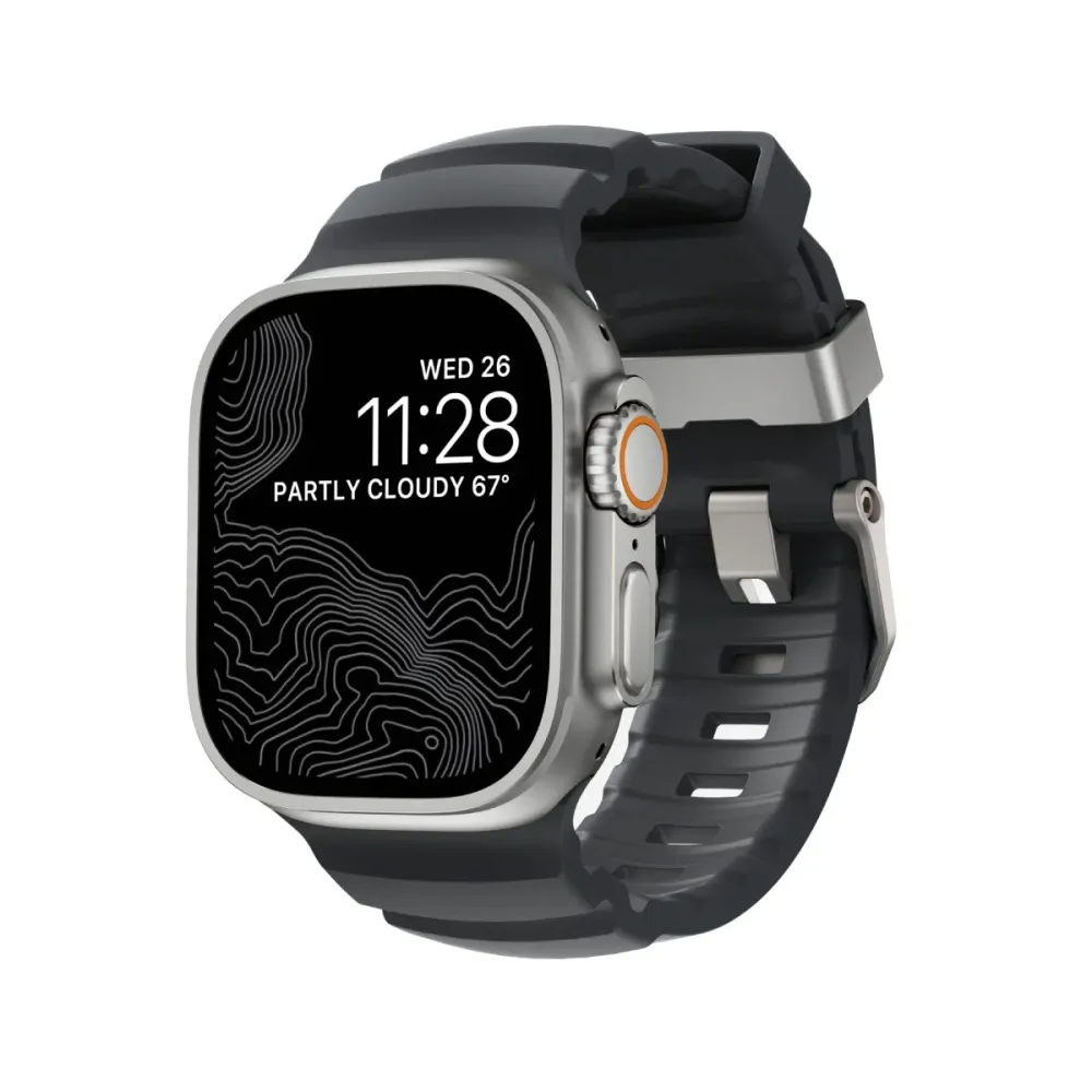 Bracelete Nomad Rocky Point Apple Watch 46mm Cinzento/Prateado