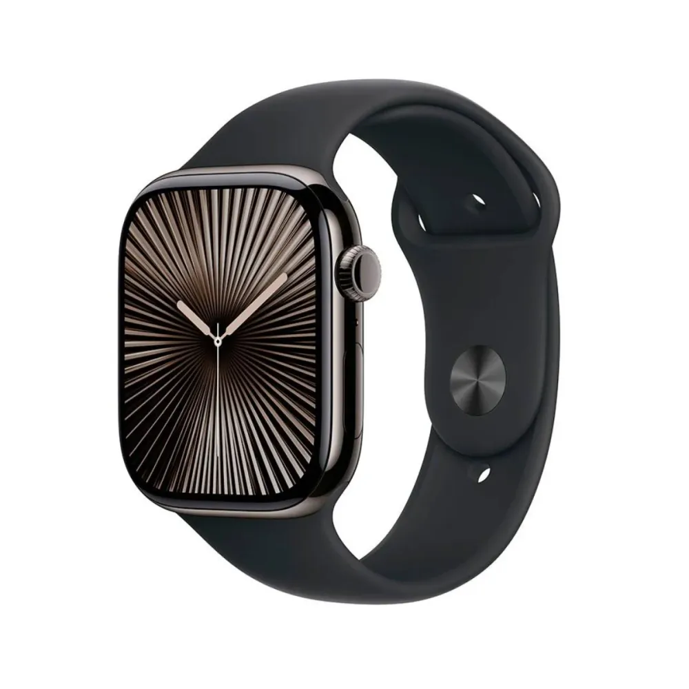 Apple Watch Series 10 GPS + Cellular 42mm Titânio Ardósia c/ Bracelete Desportiva Preta S/M