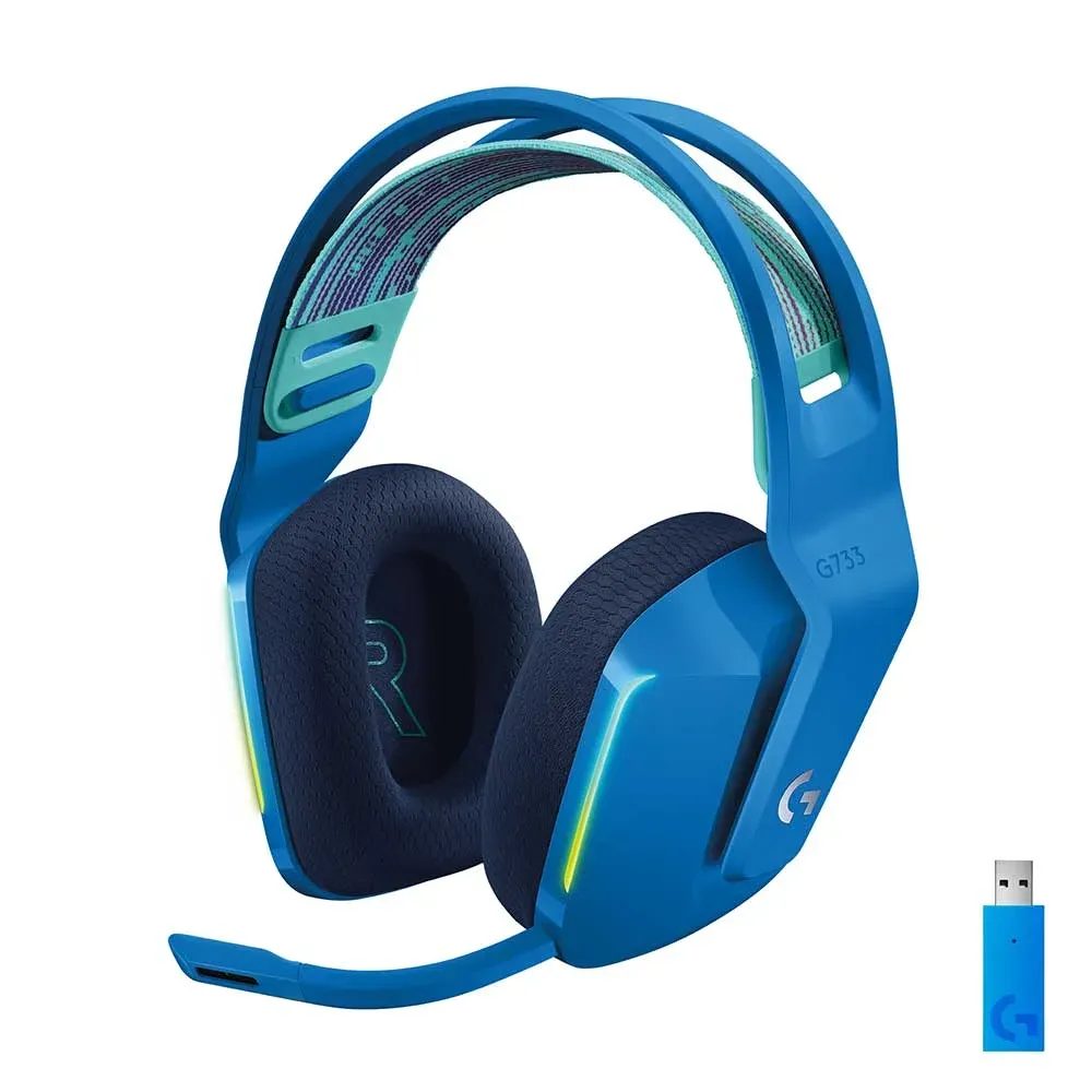 Headset Logitech G Series G733 Lightspeed RGB Wireless Azul