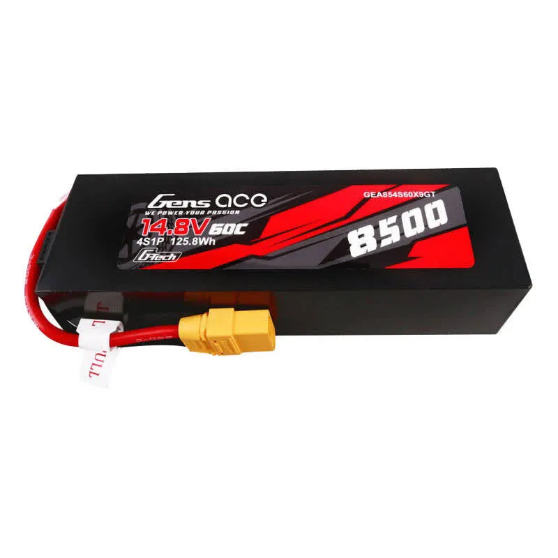 Gens Ace Bateria de drone G-Tech 8500mAh 14.8V 60C 4S1P Lipo Pack PC Material Case with XT90 plug