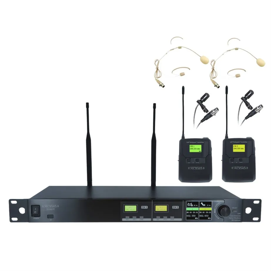 Mic. s/Fios Cabeça+Lapela Definitive Audio TD200 Duplo