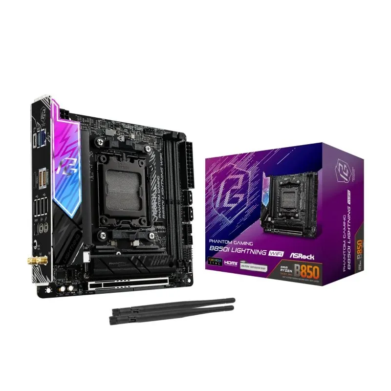 Asrock Phantom Gaming B850 Lightning WiFi Motherboard AMD AM5 Mini-ITX