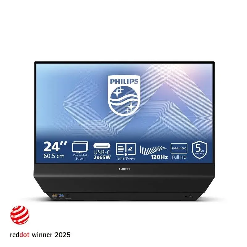 Monitor Philips 24B2D5300/00 24" FullHD 120Hz IPS Dupla Face USB-C HDMI Altifalantes