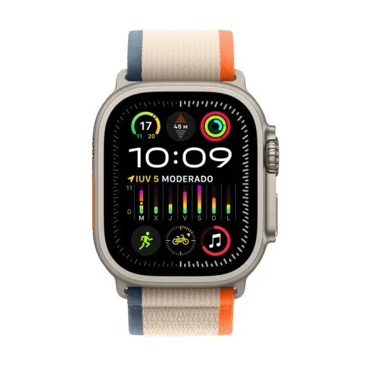Apple Watch Ultra 2 GPS + Celular 49mm Caixa Titânio com Correia Loop Trail Laranja/Bege M/L