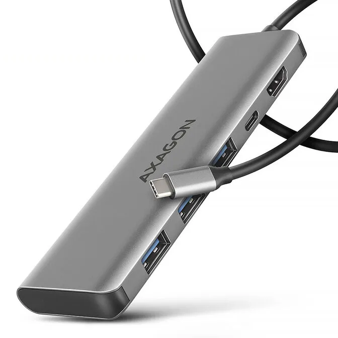 HUB USB-C AXAGON HMC-5H USB-C 3.2 Gen 1 hub, 3x USB-A, 4K HDMI, PD 100W