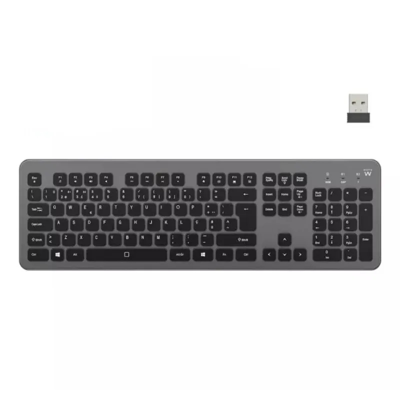 Teclado de membrana Ewent EW3297 Layout PT retroiluminado Bluetooth/2.4G silencioso