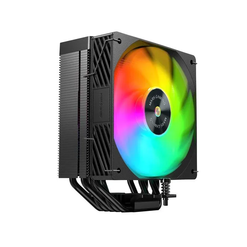 Cooler CPU Mars Gaming MCPU-X5ARGB Cooler de CPU TDP 280W com 5x Heatpipes HCT e Ventoinha SI PWM ARGB 120mm Preto