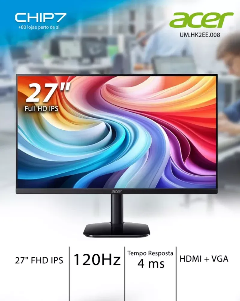 Monitor ACER - 27" IPS / Full HD / 120Hz / 4MS - KB272YG0BI