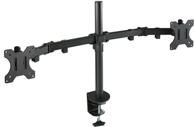 Suporte de Mesa Tooq Duplo Tilt e Giratório e Altura Ajustável 13" 32" 8Kg p/Braço Preto