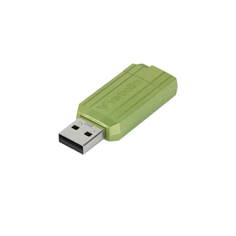 Pen Drive Verbatim PinStripe 128 GB USB 2.0 Deslizante Verde