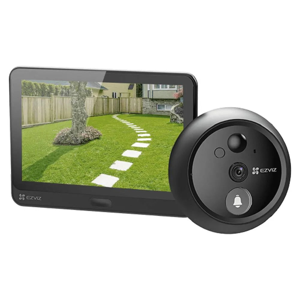 Vídeo Porteiro Inteligente EZVIZ HP4 Peephole Doorbell IR WiFi Full HD Preto