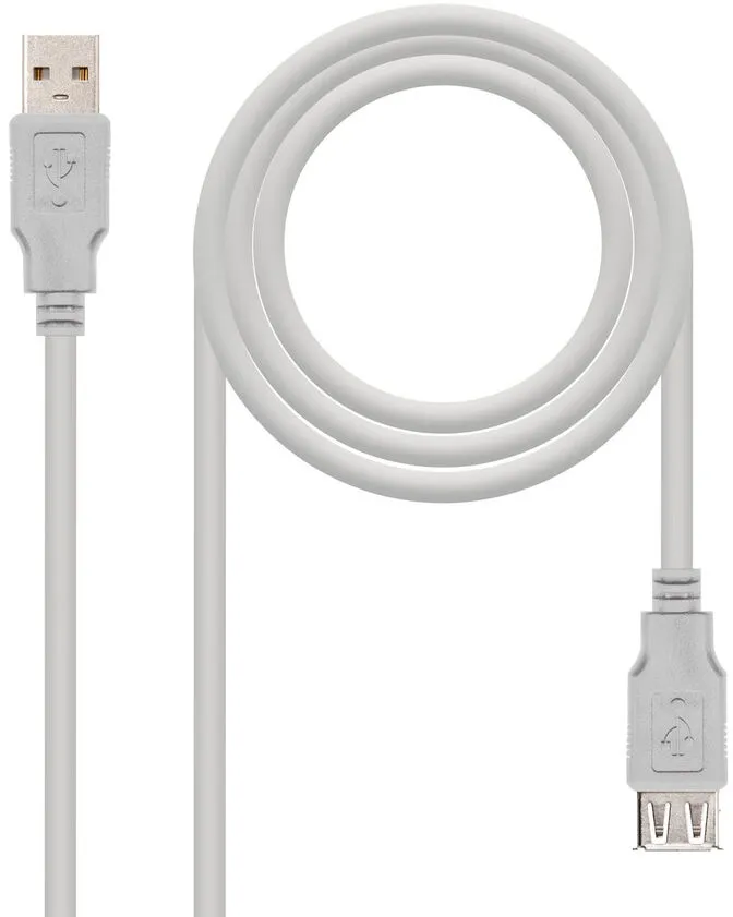 Cabo USB 2.0 Nanocable USB-A M/F 1 M Bege