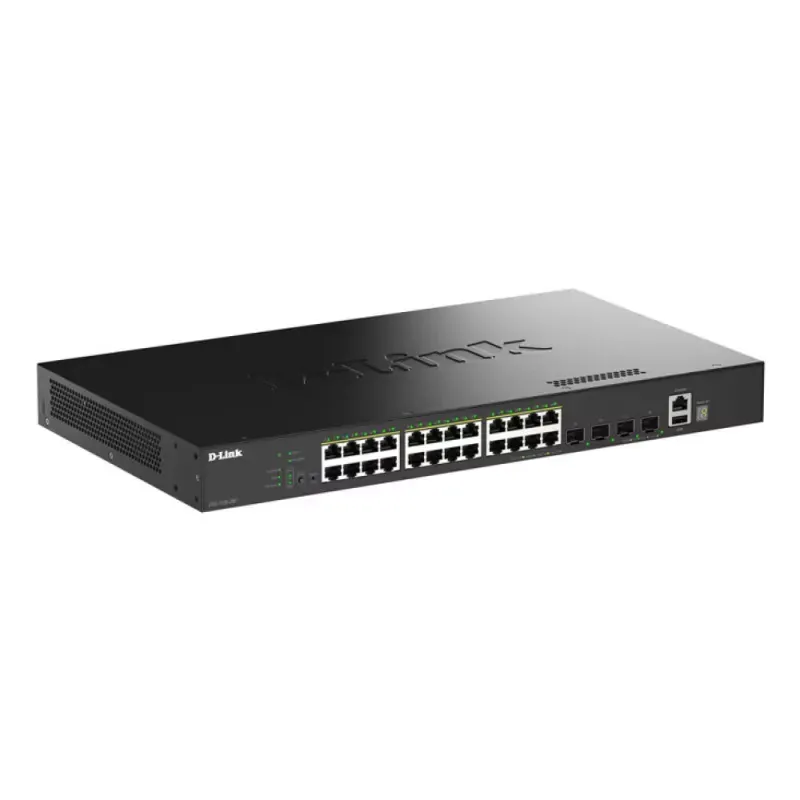 24 Ports GE PoE (30W) + 4 Ports 10G SFP+ Smart Pro Stackable Managed Switch, 370W