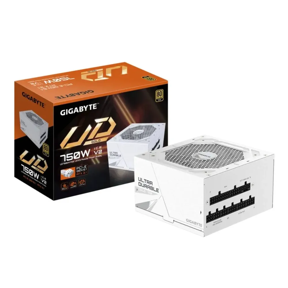 Fonte de Alimentação Gigabyte UD750GM PG5 V2 ICE 750W 80+ Gold Full Modular Branco