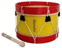 Bombo Tradicional Adamastor Nº1 28cm Amarelo/Aro Vermelho