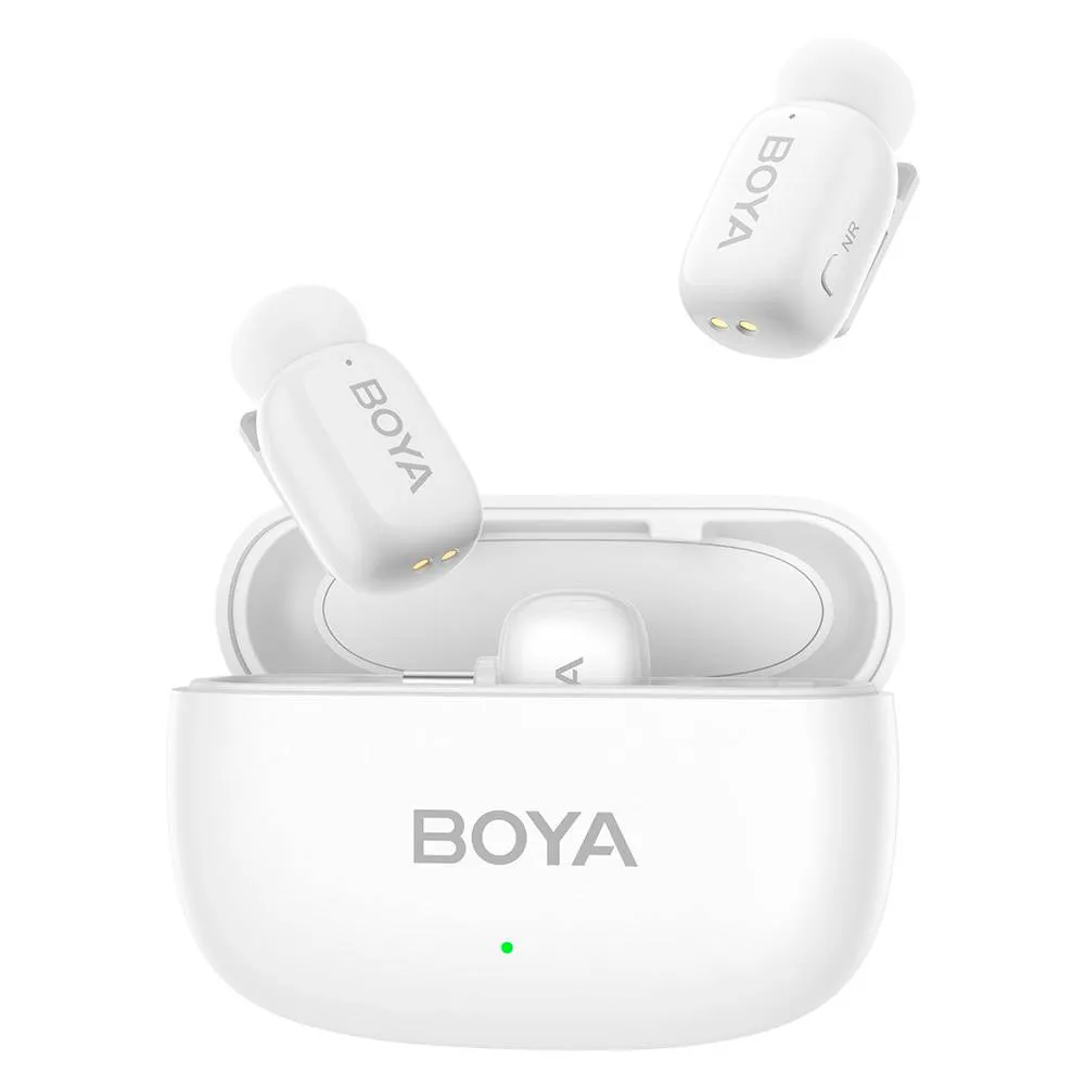 Microfone de Lapela BOYA Mini-13 (2 TX + 1 RX) Ultracompact 2.4GHz Wireless USB-C/Lightning Branco