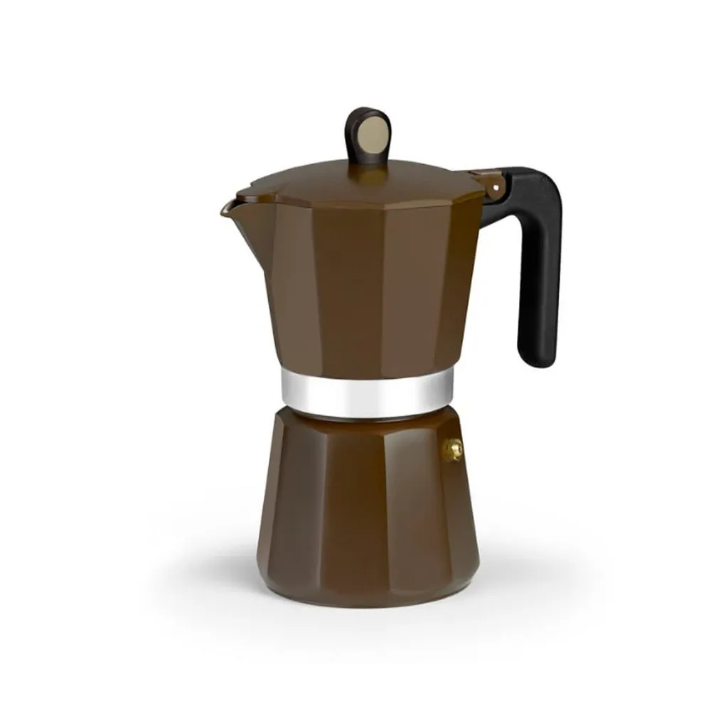 Cafeteira Italiana Creme De Indução Monix M671009/ 9 Xícaras/Marrom
