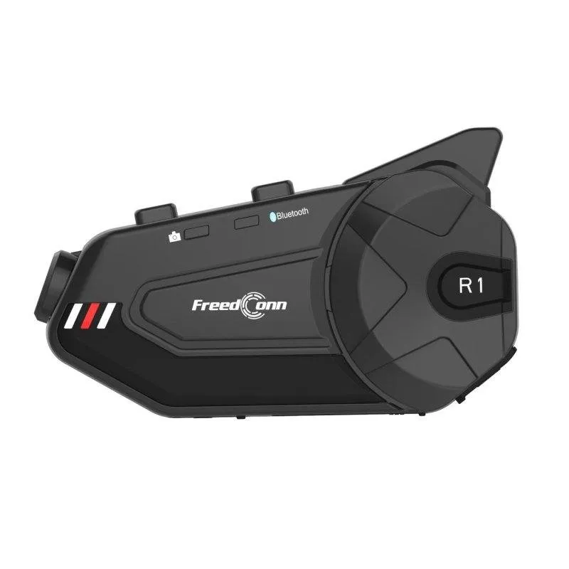 Auriculares Freedconn R1 Plus Intercomunicador Bluetooth com Cancelamento de Ruído e Câmara Full HD, Preto