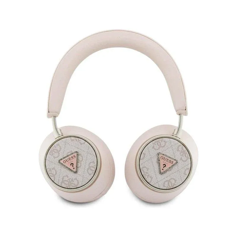 Auriculares Guess 4G Triangle Logo Bluetooth sem fios com ANC, rosa