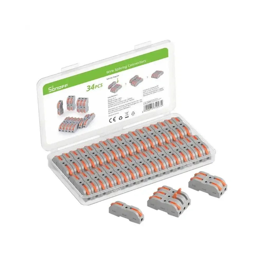 Sonoff Conector de emenda de fios 34 unidades