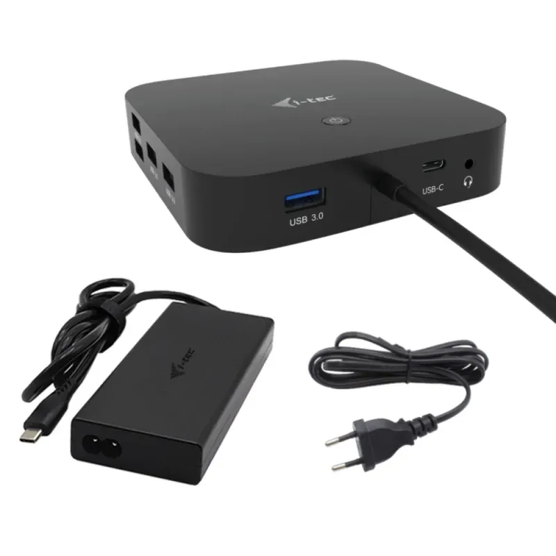 Docking Station i-tec USB-C HDMI 2x Displayport até 100W + Carregador 112 W