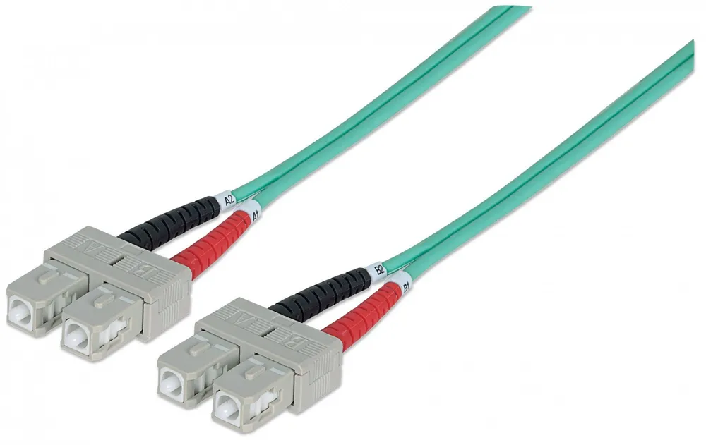 Intellinet Fiber Optic Patch Cable, OM3, SC/SC, 1m, Aqua 751025