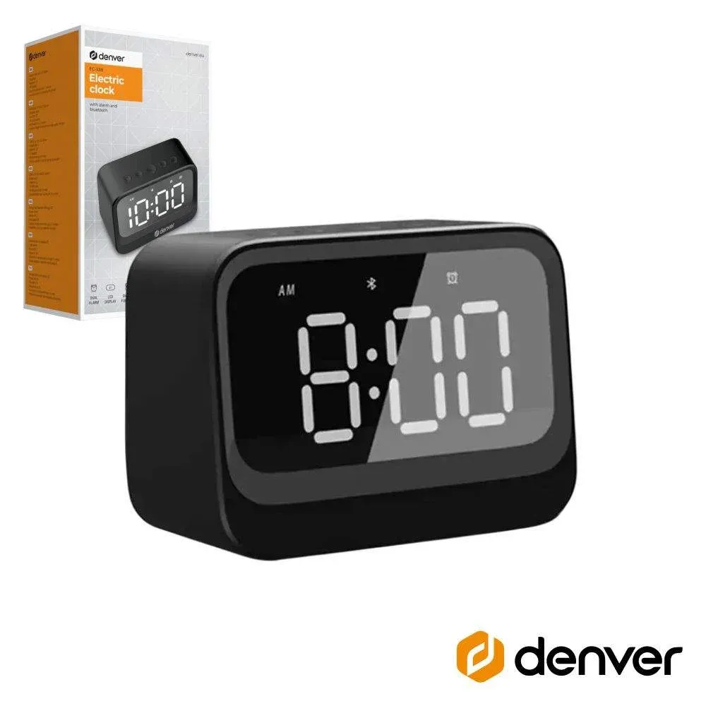 Relógio despertador c/ bluetooth preto denver