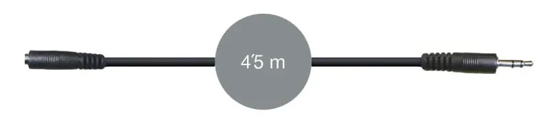 Cabo Áudio Jack 3,5mm Fêmea - Jack 3,5mm Macho 4,5m - AA-425L
