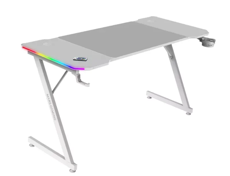 Secretária Gaming Mars Gaming MGD-X140RGB (140x60cm) ARGB Branca