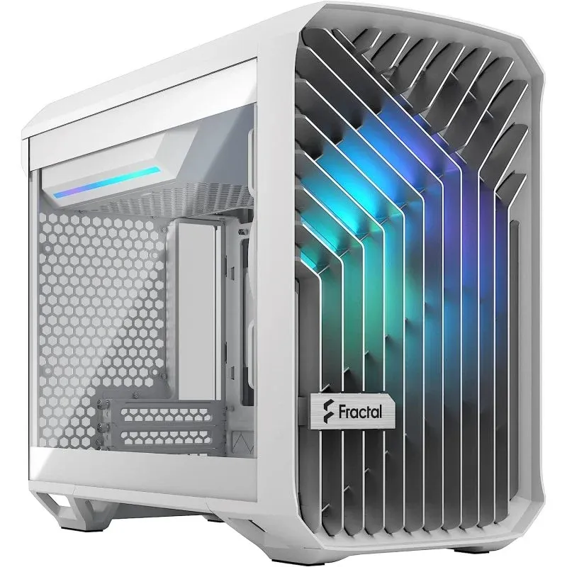 Caixa de Computador Fractal Torrent Nano RGB Mini Tower Vidro Temperado USB 3.2 Branco