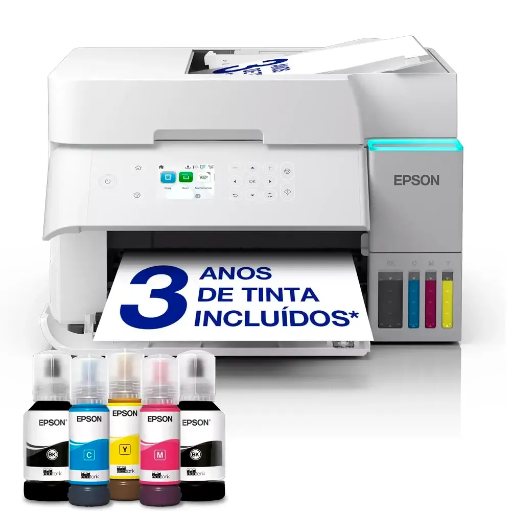 Impressora Jato de Tinta Epson EcoTank ET-3956 Multifunções (Impressão, Cópia, Digitalização), Duplex Auto, Wireless