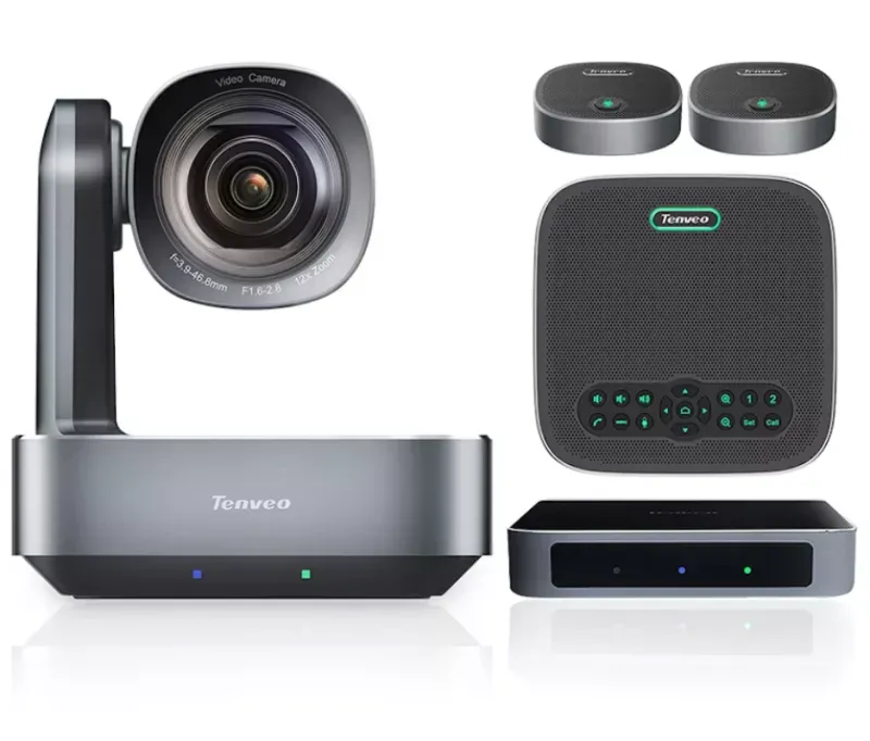 Sistema de VideoConferência TENVEO - Camara 4K / Zoom 12X Optico / AI tracking / 3 Microphones / HUB - VA612