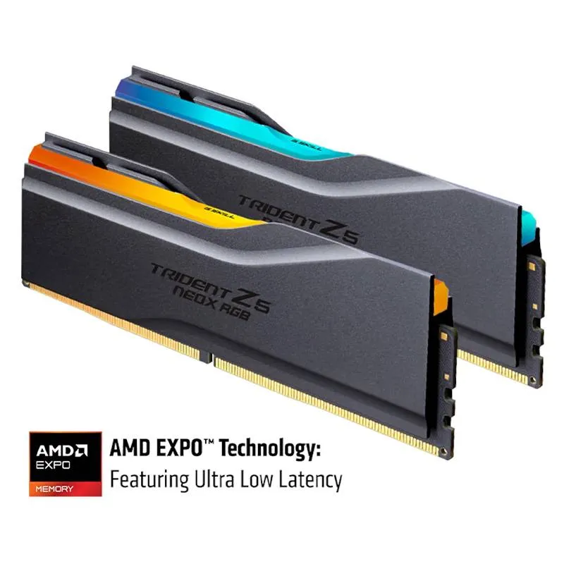 Memória RAM UDIMM G.SKILL Trident Z5 NeoX RGB 32GB (2x16GB) DDR5-6000MHz (AMD Expo/Expo ULL) CL36 (36-36-36-76) 1.35V Matte Black