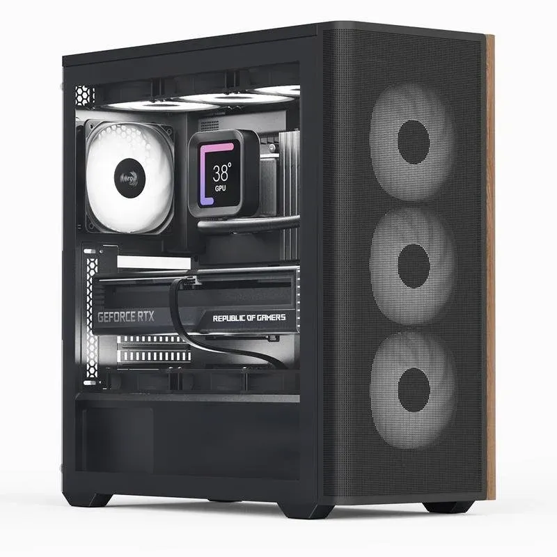 Caixa de Computador Caixa PC Aerocool D501A Midi Tower Preta com Iluminação RGB