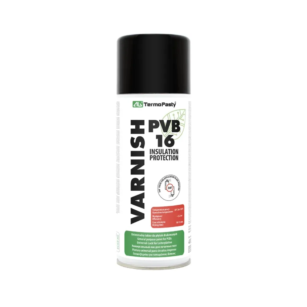 Spray Verniz Transparente TermoPasty para PCBs - PVB 400ML