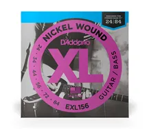 Jogo cordas guitarra elétrica D'Addario EXL156 Baritono 024-084