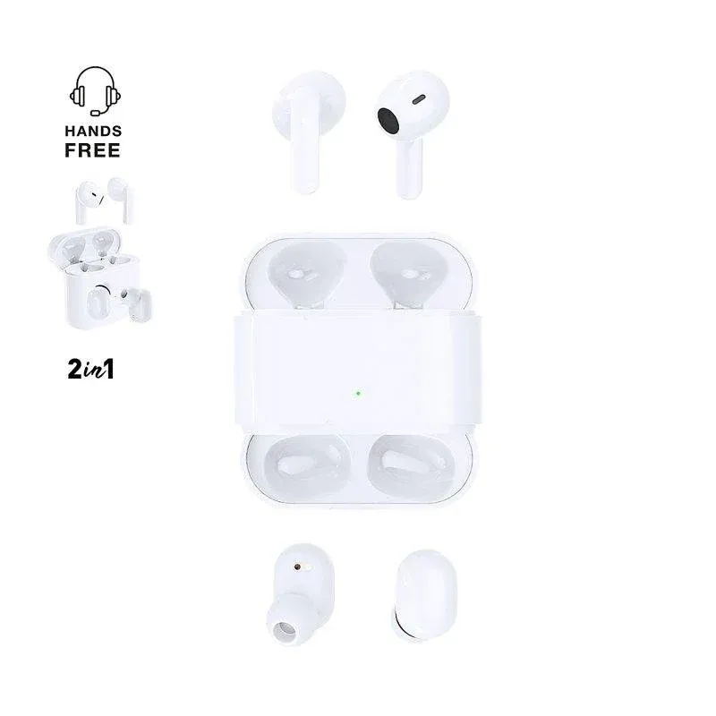 Dam Electronics Auriculares Sem Fios Bluetooth 5.0 com Mãos-Livres e Comandos Táteis Brancos